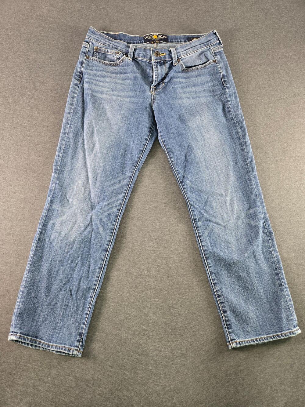 Lucky Brand Sweet Crop Jeans Womens 8 29 Blue Medium Wash Straight Denim Pants